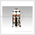 Stainless steel & heat resistant glass tea pot